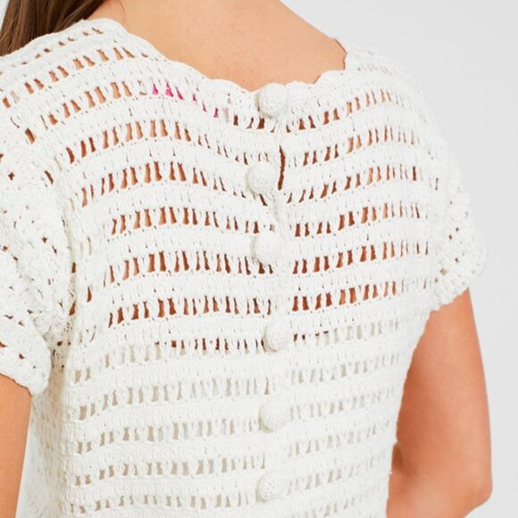 Tuckernuck Love the Label NEW Leighton Crochet Matching Set Ivory Floral Size XS - Picture 4 of 13
